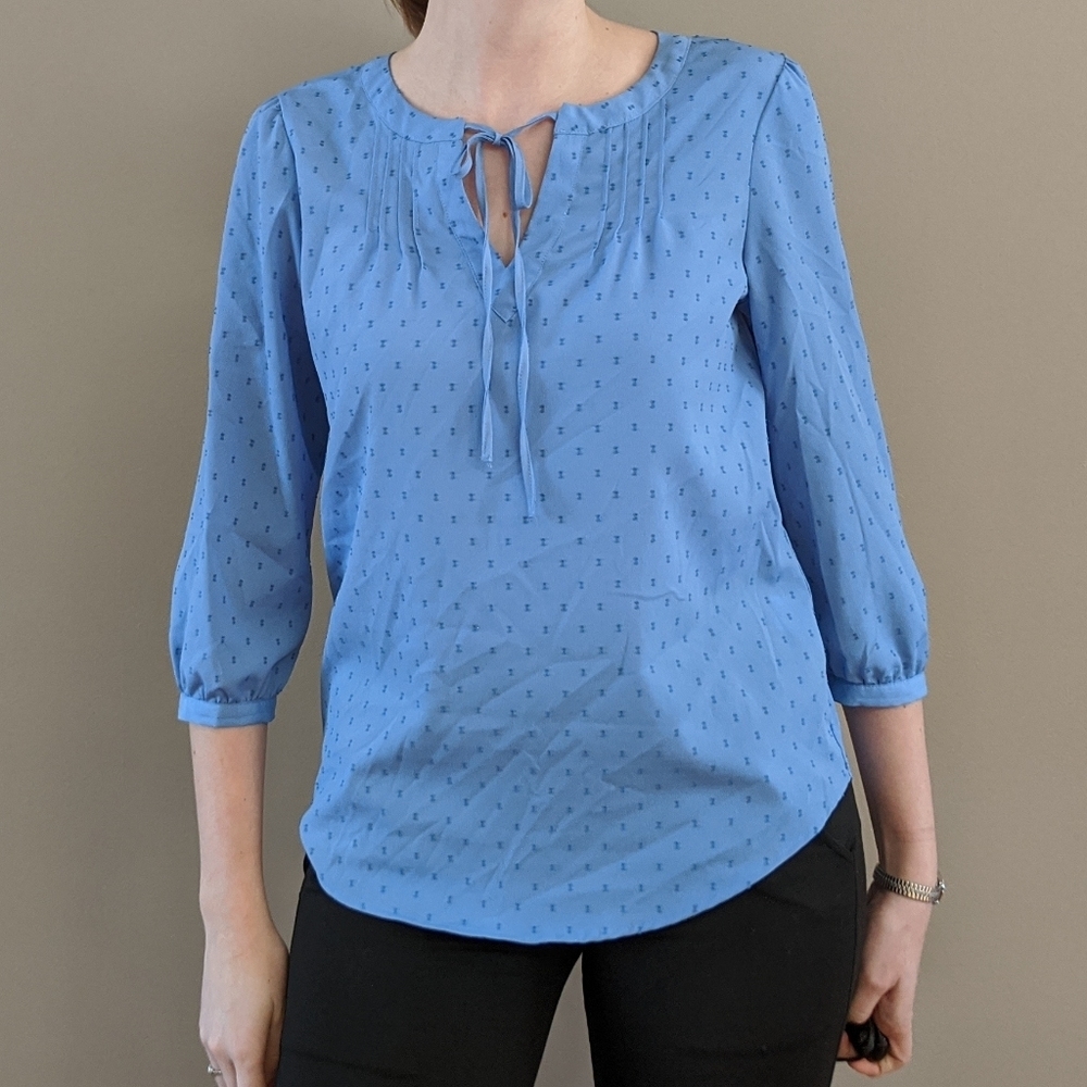 Elle tie front 3/4 sleeve blouse - Picture 5 of 8